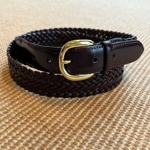 Men’s Braided Brown Leather Belt Made in Spain
